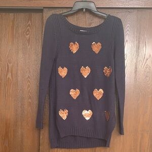 LC sweater with Sequin Hearts